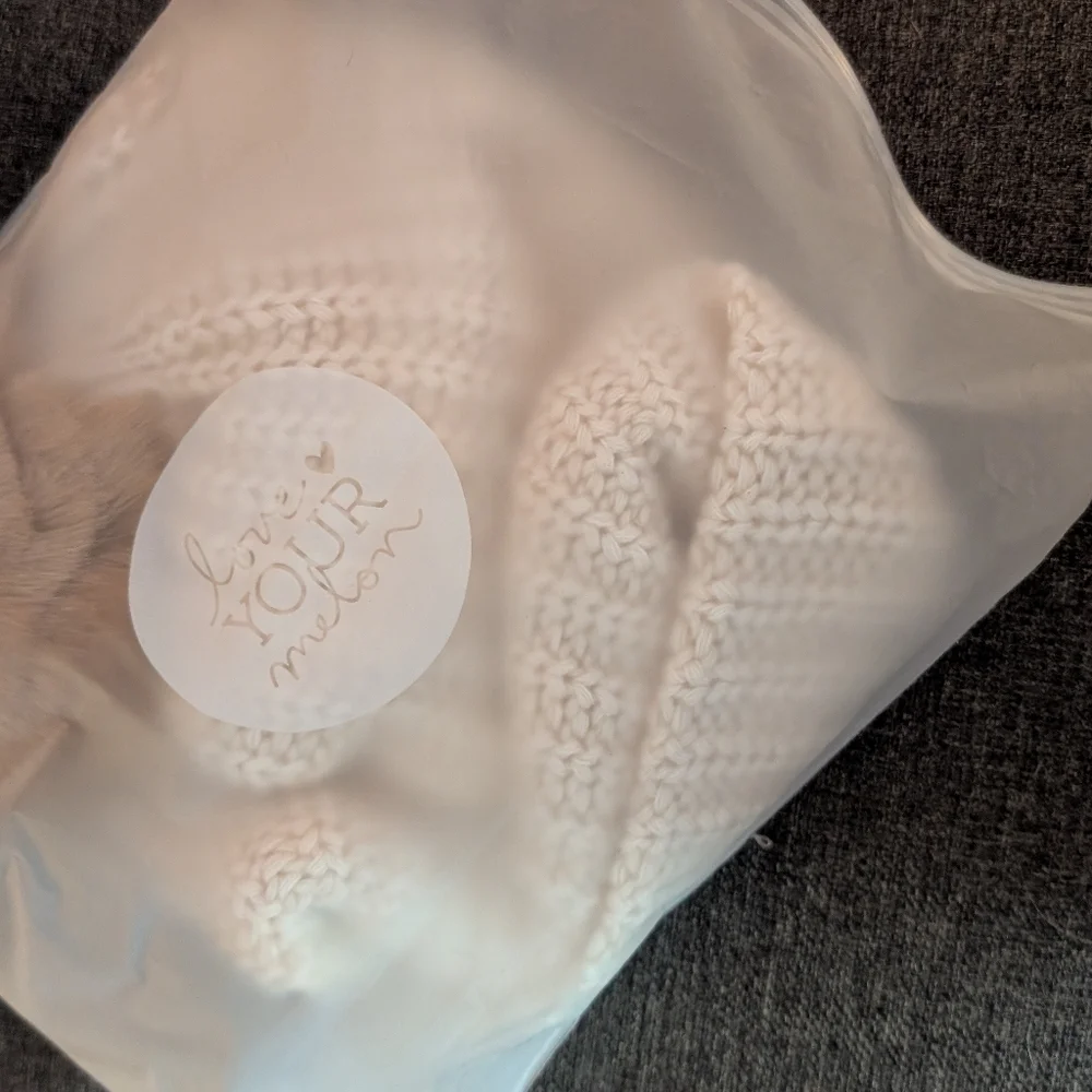 Love Your Melon Cream Knit Hat with Brown Pom